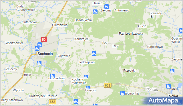 mapa Kuchary Królewskie, Kuchary Królewskie na mapie Targeo