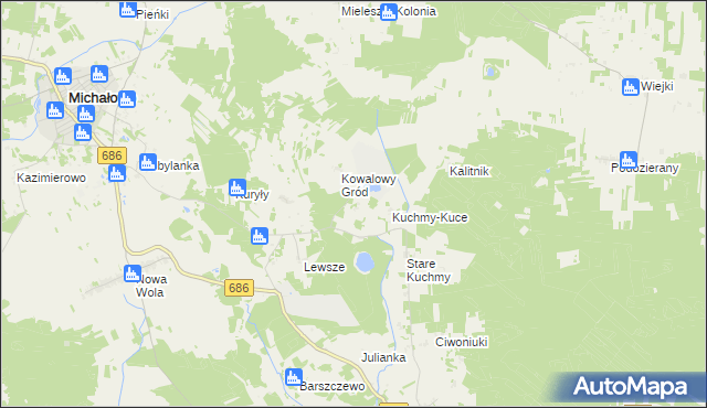 mapa Kuchmy-Pietruki, Kuchmy-Pietruki na mapie Targeo