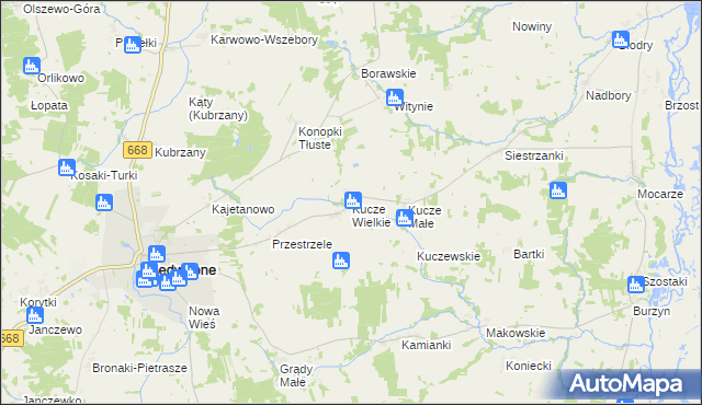 mapa Kucze Wielkie, Kucze Wielkie na mapie Targeo