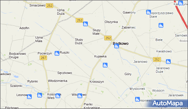 mapa Kujawka, Kujawka na mapie Targeo
