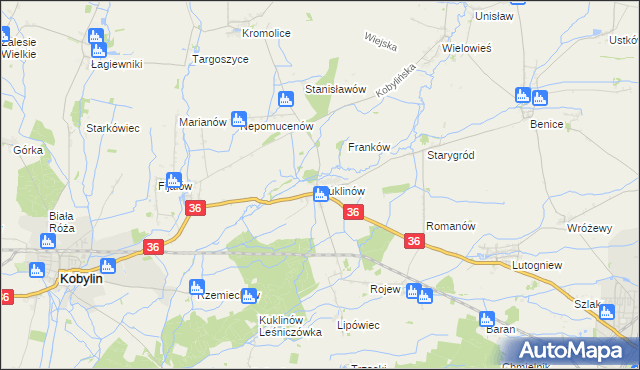 mapa Kuklinów, Kuklinów na mapie Targeo