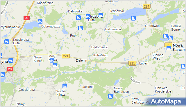 mapa Kula-Młyn, Kula-Młyn na mapie Targeo