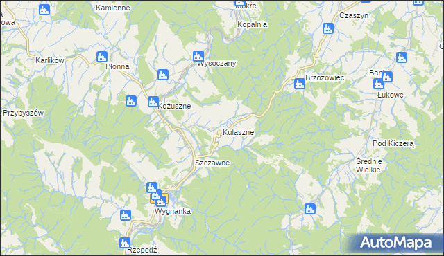 mapa Kulaszne, Kulaszne na mapie Targeo