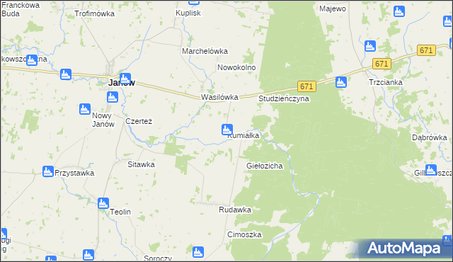 mapa Kumiałka, Kumiałka na mapie Targeo