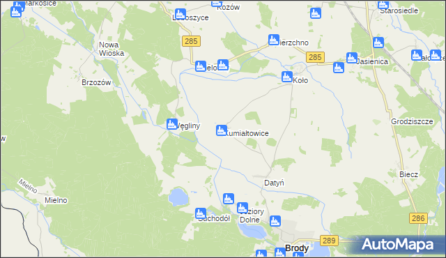mapa Kumiałtowice, Kumiałtowice na mapie Targeo