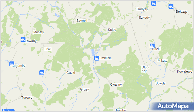 mapa Kumielsk, Kumielsk na mapie Targeo