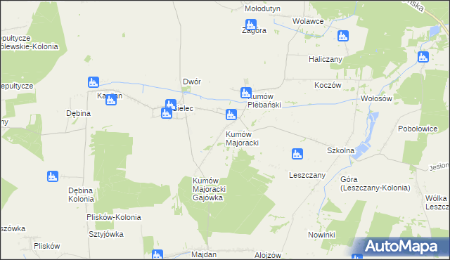 mapa Kumów Majoracki, Kumów Majoracki na mapie Targeo