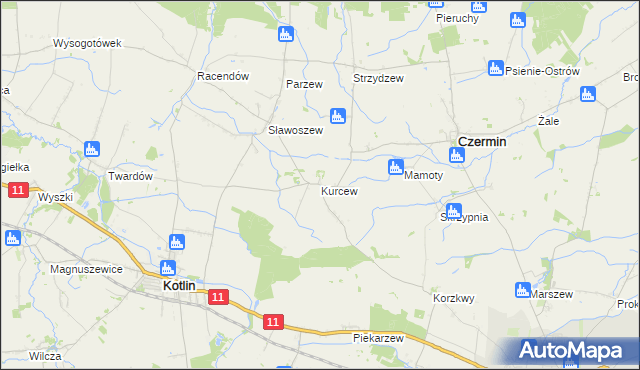 mapa Kurcew, Kurcew na mapie Targeo