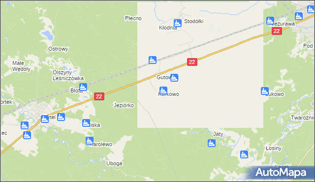 mapa Kurkowo gmina Czersk, Kurkowo gmina Czersk na mapie Targeo