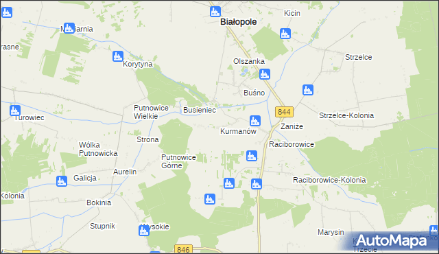 mapa Kurmanów, Kurmanów na mapie Targeo