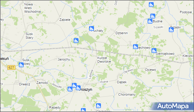 mapa Kurpie Dworskie, Kurpie Dworskie na mapie Targeo