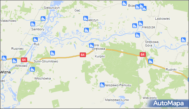 mapa Kurpiki, Kurpiki na mapie Targeo