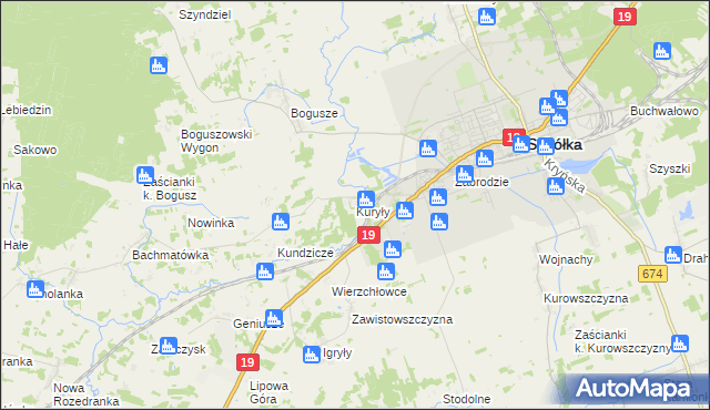 mapa Kuryły gmina Sokółka, Kuryły gmina Sokółka na mapie Targeo