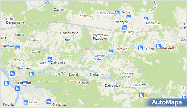 mapa Kurzyna Mała, Kurzyna Mała na mapie Targeo