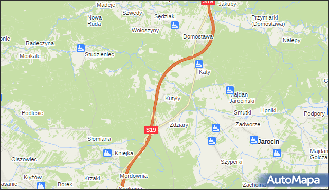 mapa Kutyły, Kutyły na mapie Targeo