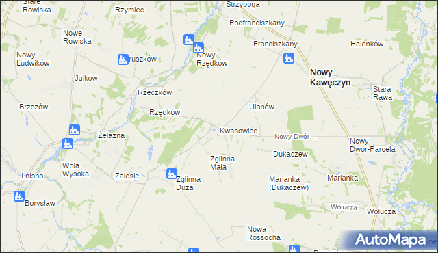 mapa Kwasowiec, Kwasowiec na mapie Targeo