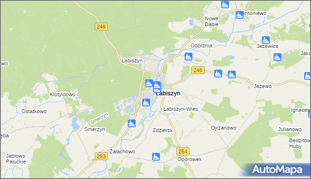 mapa Łabiszyn powiat żniński, Łabiszyn powiat żniński na mapie Targeo