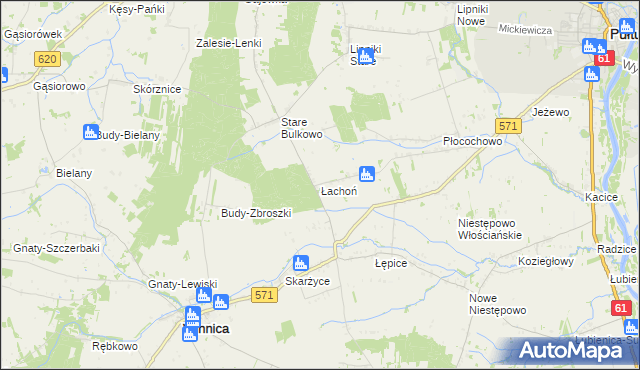 mapa Łachoń, Łachoń na mapie Targeo