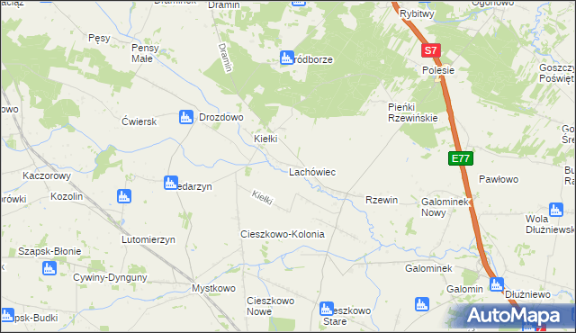 mapa Lachówiec, Lachówiec na mapie Targeo