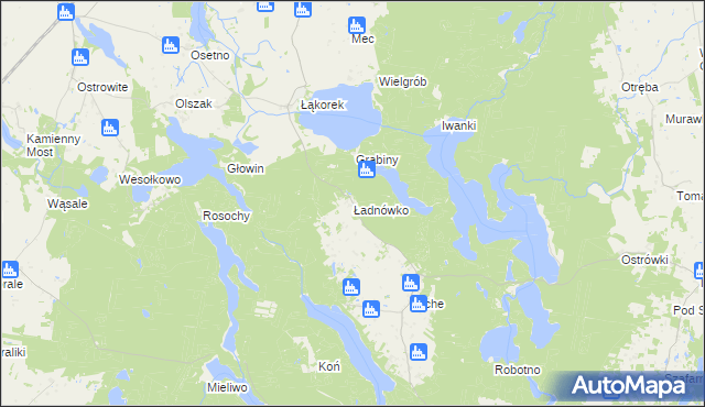 mapa Ładnówko, Ładnówko na mapie Targeo