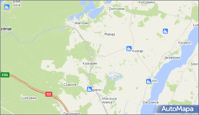 mapa Ładzin gmina Wolin, Ładzin gmina Wolin na mapie Targeo