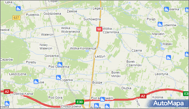 mapa Ładzyń, Ładzyń na mapie Targeo