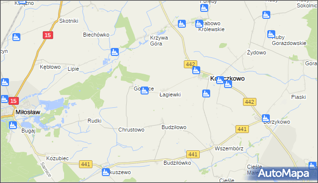 mapa Łagiewki, Łagiewki na mapie Targeo