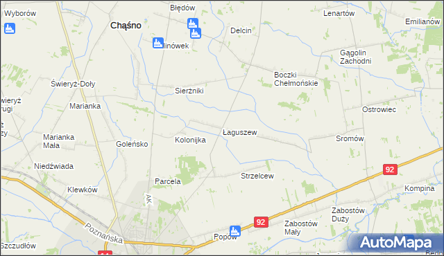 mapa Łaguszew, Łaguszew na mapie Targeo