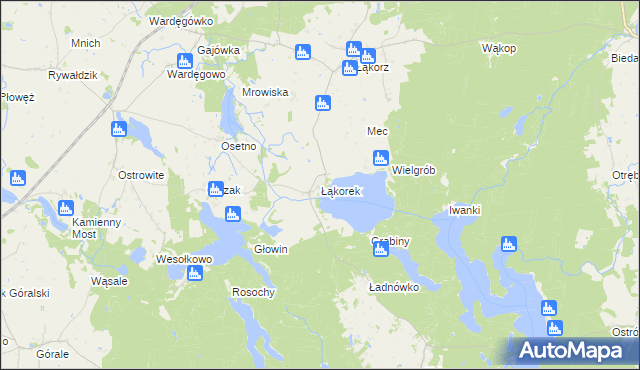 mapa Łąkorek, Łąkorek na mapie Targeo