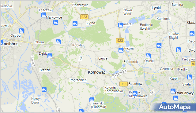 mapa Łańce, Łańce na mapie Targeo