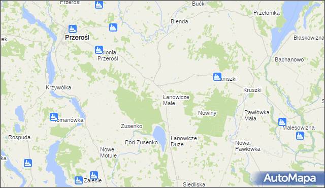 mapa Łanowicze Małe, Łanowicze Małe na mapie Targeo