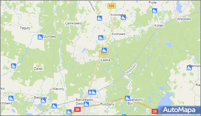 mapa Łapka, Łapka na mapie Targeo