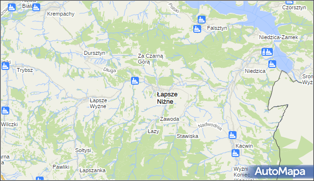 mapa Łapsze Niżne, Łapsze Niżne na mapie Targeo