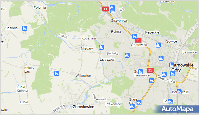 mapa Laryszów, Laryszów na mapie Targeo