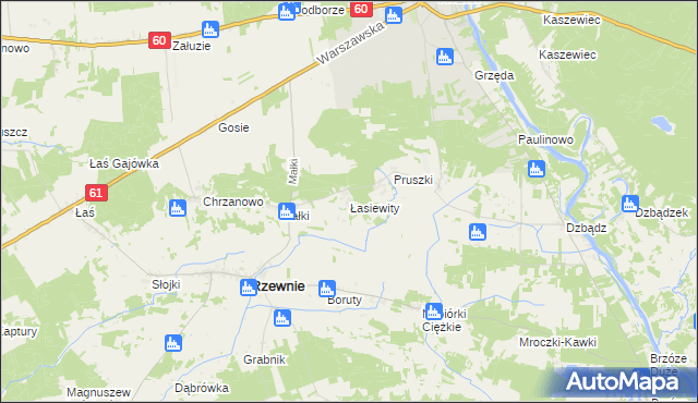 mapa Łasiewity, Łasiewity na mapie Targeo