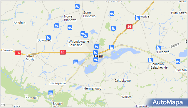 mapa Łasin, Łasin na mapie Targeo