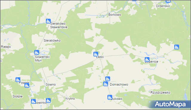 mapa Laski gmina Malechowo, Laski gmina Malechowo na mapie Targeo