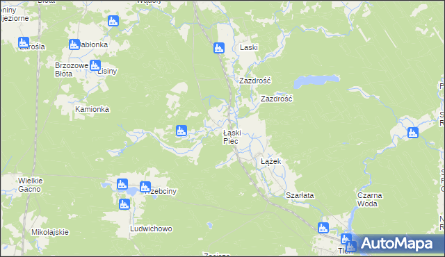 mapa Łąski Piec, Łąski Piec na mapie Targeo