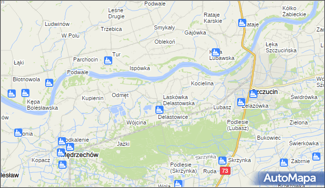 mapa Laskówka Delastowska, Laskówka Delastowska na mapie Targeo