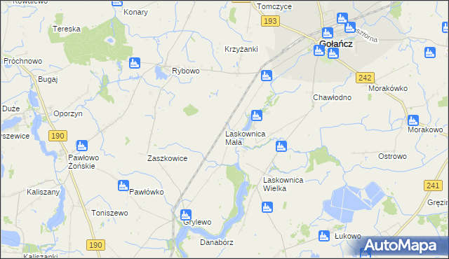 mapa Laskownica Mała, Laskownica Mała na mapie Targeo