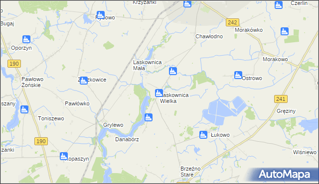 mapa Laskownica Wielka, Laskownica Wielka na mapie Targeo