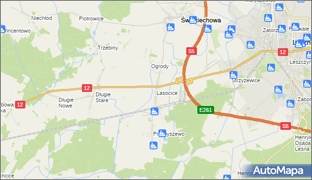 mapa Lasocice gmina Święciechowa, Lasocice gmina Święciechowa na mapie Targeo