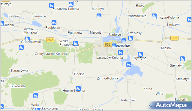 mapa Łaszczów-Kolonia, Łaszczów-Kolonia na mapie Targeo