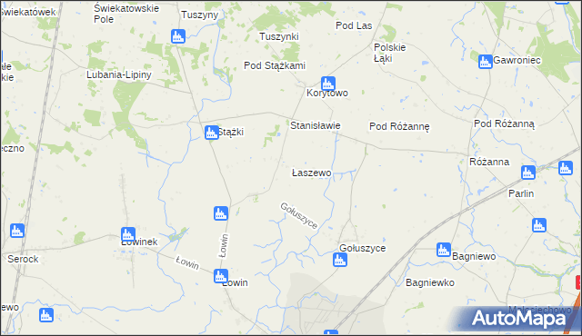 mapa Łaszewo gmina Pruszcz, Łaszewo gmina Pruszcz na mapie Targeo