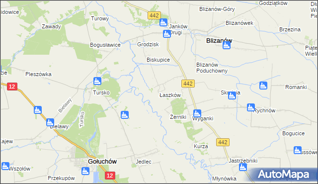 mapa Łaszków, Łaszków na mapie Targeo