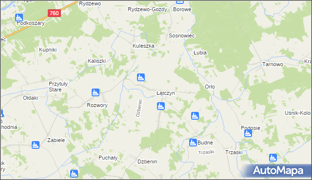 mapa Łątczyn, Łątczyn na mapie Targeo