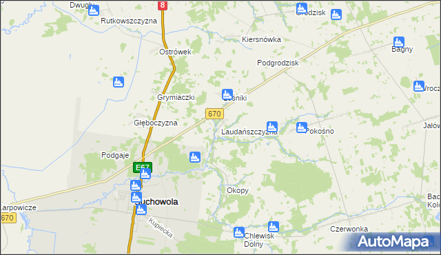 mapa Laudańszczyzna, Laudańszczyzna na mapie Targeo