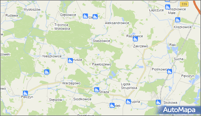 mapa Łazarzowice, Łazarzowice na mapie Targeo