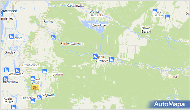 mapa Łążek Chwałowski, Łążek Chwałowski na mapie Targeo