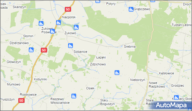 mapa Łazęki, Łazęki na mapie Targeo